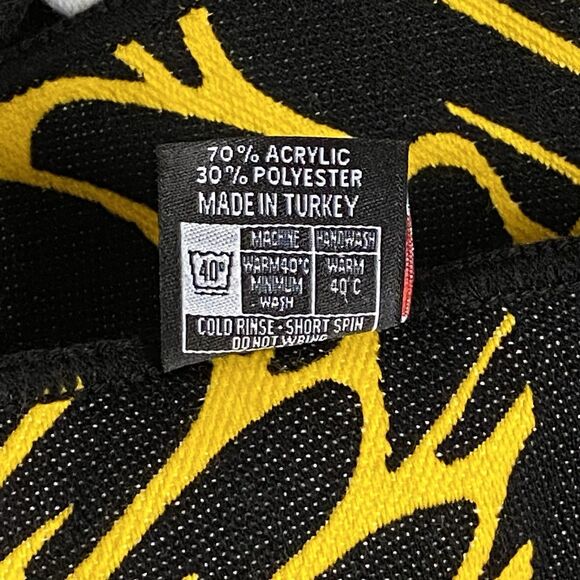 NYC Footy Champs Futball Ruffneck Knit Scarf Dual Sided Black/Yellow Soccer - Picture 5 of 6